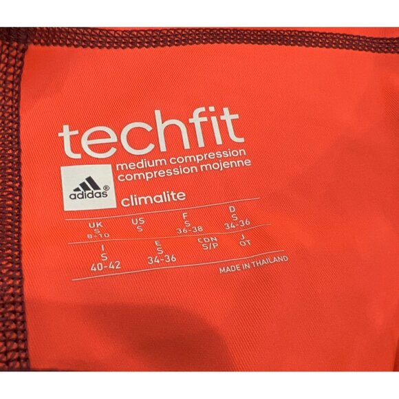 Adidas Techfit Climalite Mens Compression Tights Medium Geometric Red & Black - Picture 4 of 7